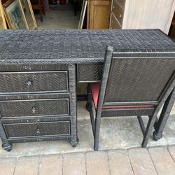 Wicker Desk And Chair Lexington 