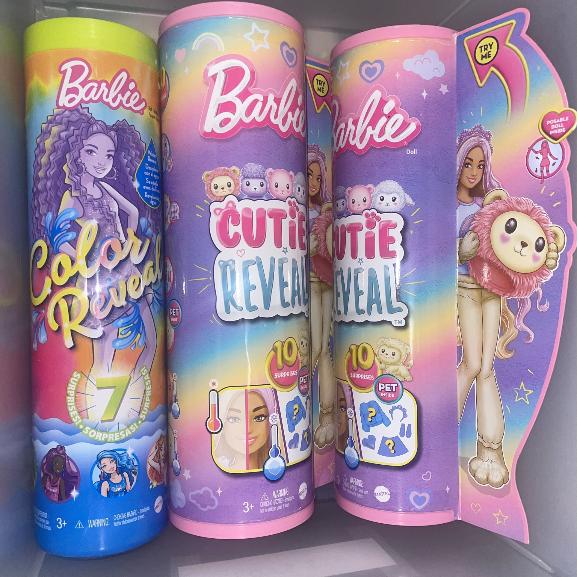 (Two) Barbie Cutie Reveal Cozy Cute Tees Doll New