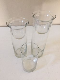 Yankee Candle glass cylinders with votives