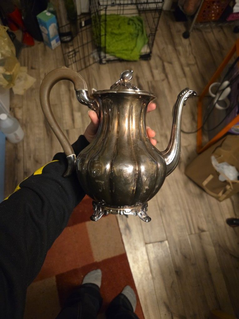 Silver-plated Teapot - Melon Sheffield Reproduction