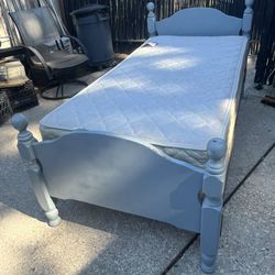 Twin Bed   - Wood Head And Foot Board