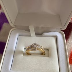 Size 6 Ring 1/4 Ct Diamond Over Sterling Silver
