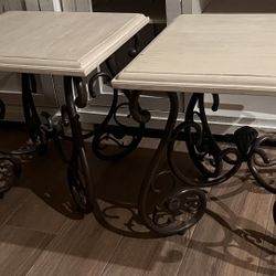 2 Off White End Tables And Coffee Table