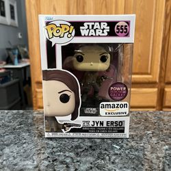 Toy Vinyl Funko Pop! # 555 Star Wars Power of The Galaxy Jyn Erso.  Amazon Exclusive.  Brand new factory sealed.  