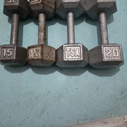Pair Of 20lb Tsa Handweights Hand Weight 40lbs Total Workout Dumbells Dumb Bell