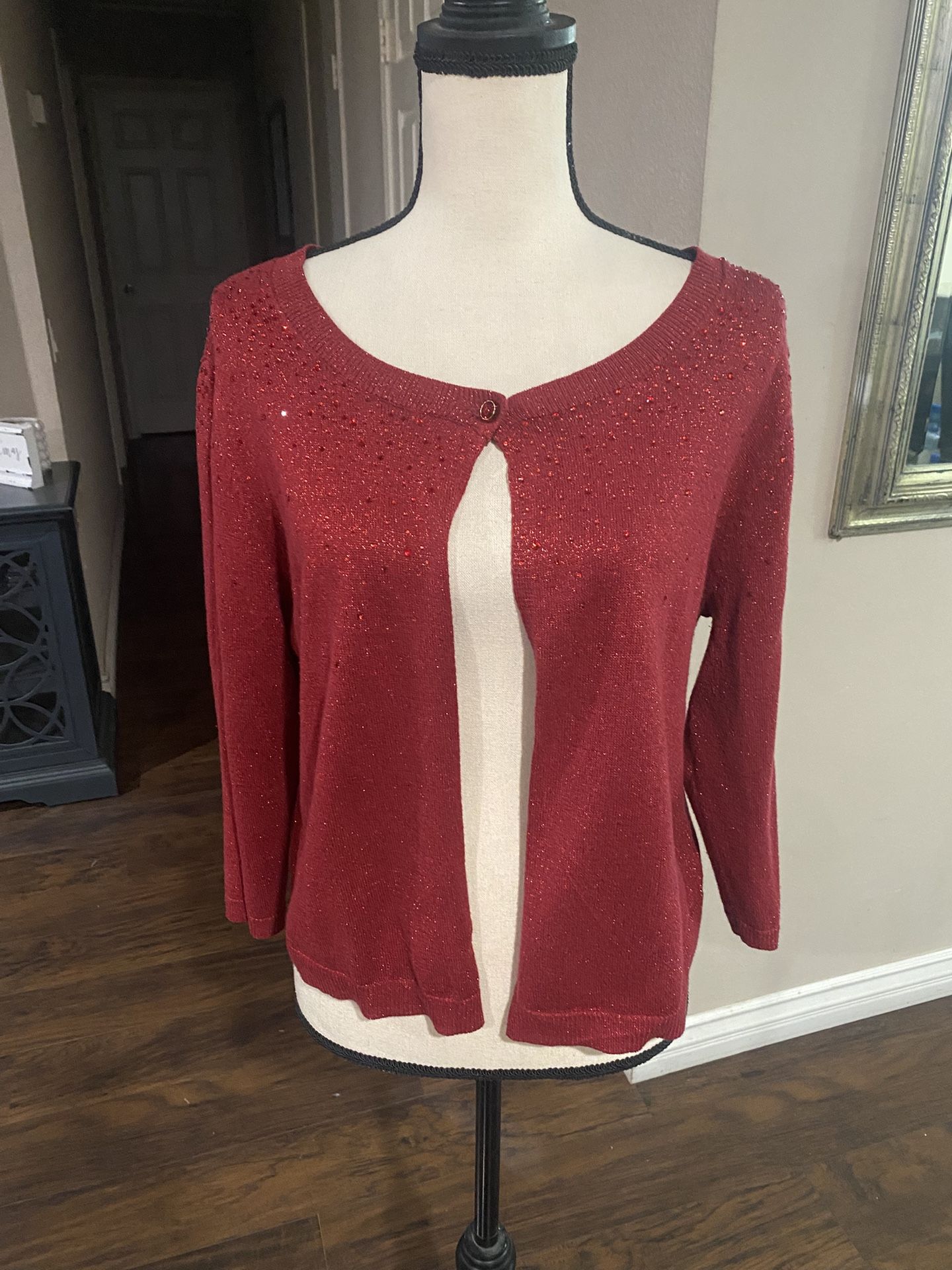 Jennifer Lopez brand open-front cardigan.