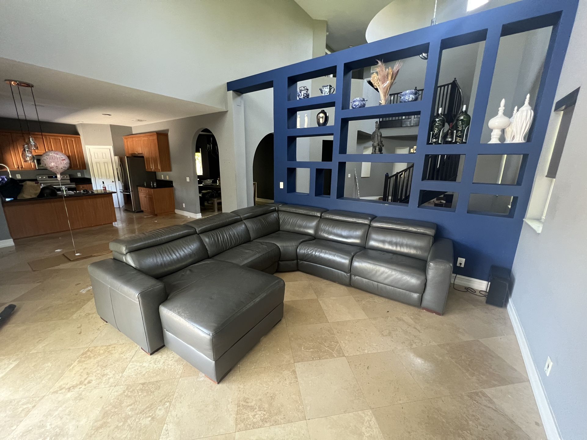 Macy’s Genuine Leather Sofa