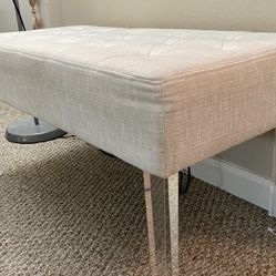 Tufted Bench with Acrylic Legs