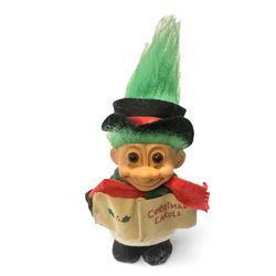 Vintage 1990’s Russ Christmas Caroler Troll Doll 5” Tall Collectible Gift