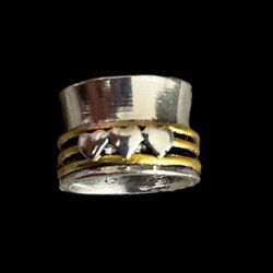 Brand NEW Love Heart Band Ring Silver Plated Wide Ring  Size 10 