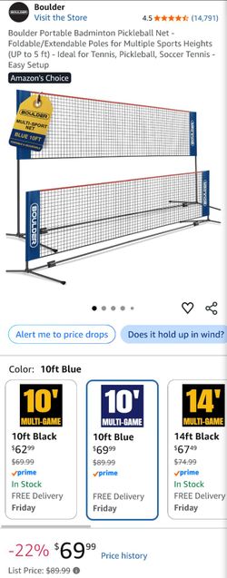 Boulder Portable Badminton Pickleball Net - Foldable