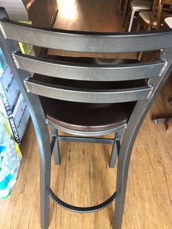 Bar stools metal & wood(3)