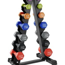 Neoprene Dumbbell Set With Rack 140lbs