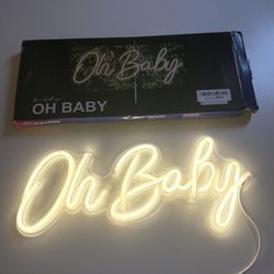 Kavass ‘Oh Baby’ Neon Wall Sign For Baby Showers 16.4 x6.9 inch 