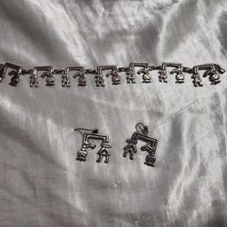 Hopi Necklace And Earring Set. 