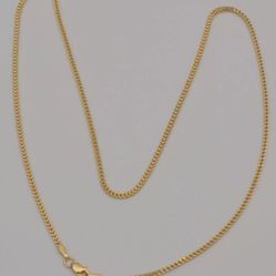 Franco chain 14k yellow gold necklace choker 17.75 inches