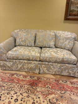Two-Seat Sofa with Damask Upholstery