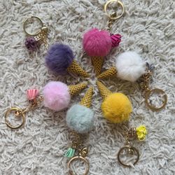 Ice cream Keychain, Plush Keychain