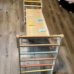 Giant bean Pastel 7 in 1 Pikler Climbing Set with Sliding Ramp