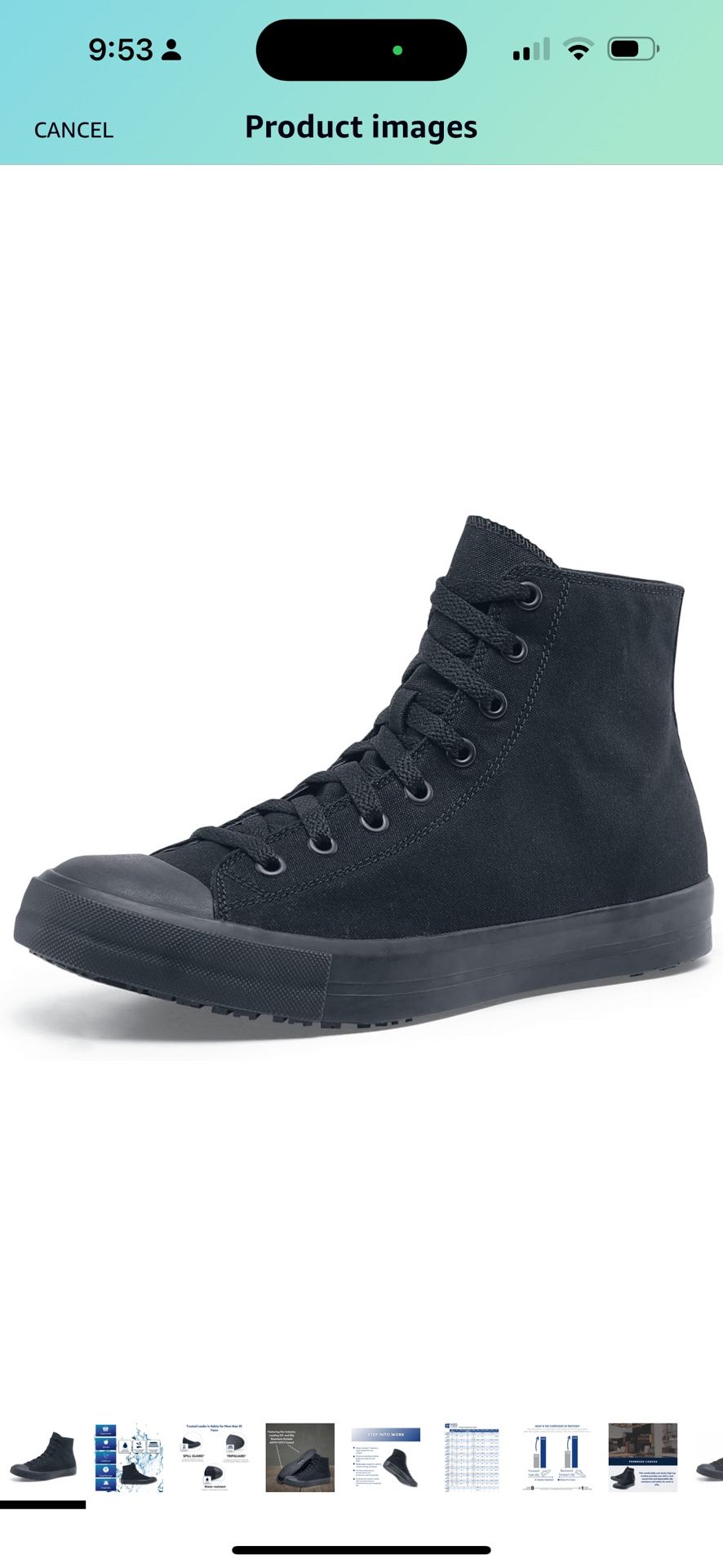 Shoes for Crews Pembroke, Men's, Women's, Unisex Slip Resistant Work Shoes, Water Resistant Sneakers, Black Canvas or Leather