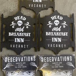5 pc Wood signs wall pain