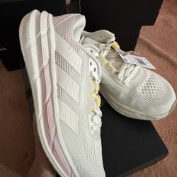 Adidas Women's Cream and Pink Sneakers