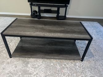 Modern Industrial Coffee Table with Storage Shelf