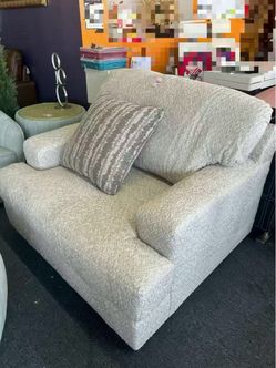 Oversized Light Boucle Accent Chair,$320