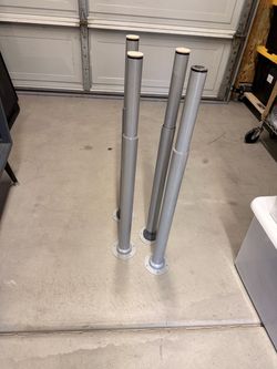 Set of 4 IKEA OLOV Adjustable Table Legs – Silver