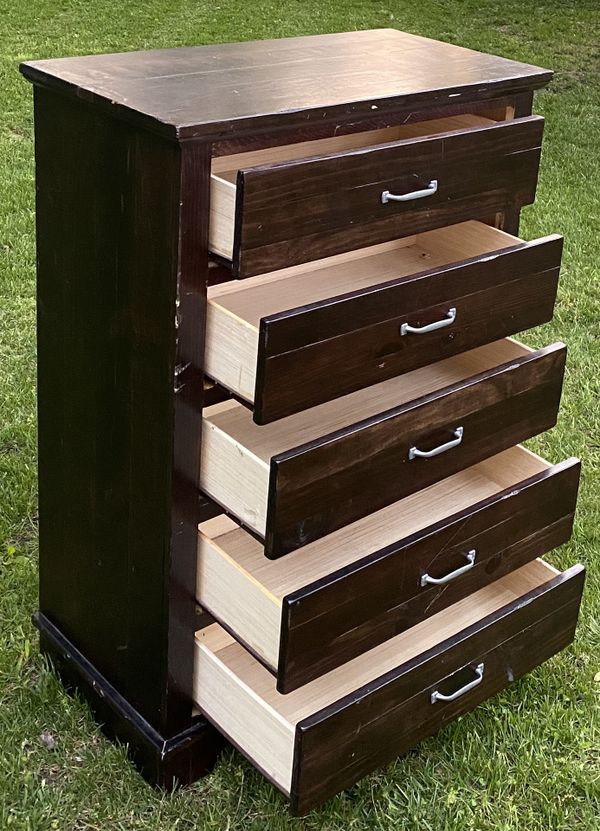Wood 5 Drawer High Tall Boy Dresser Cajónes Chest By Canyon Furniture Company Hecho En Mexico