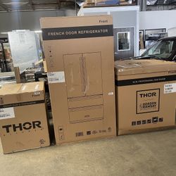 Thor Kitchen Package Refrigerator 36’ Gas Stove Dishwasher 
