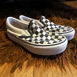 Vans Checkerboard Classic Slip-on Stackform, Like New