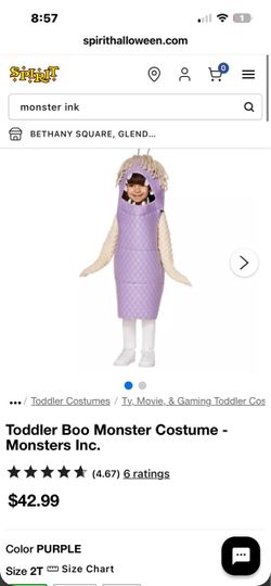 Toddler Boo Monsters Inc. Costume