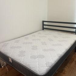 Full size bed frame with headboard
