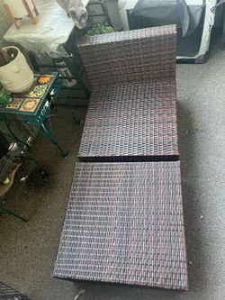 Wicker Outdoor Chair & Ottoman Set