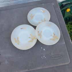 5 Small FireKing Saucers