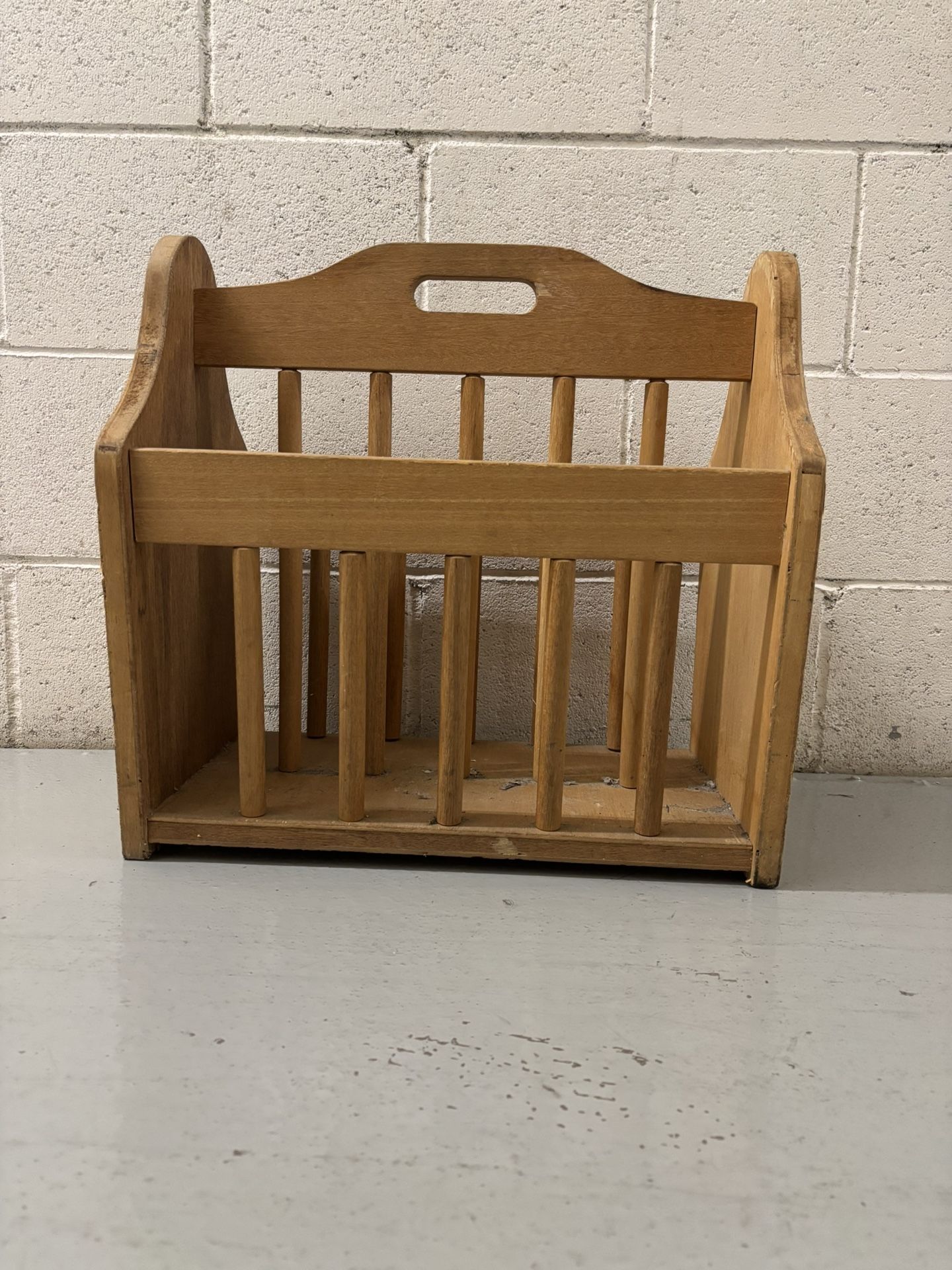 Vintage wood magazine rack