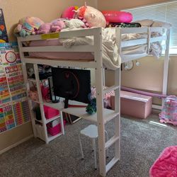 Full Size Loft Bed With Desk Underneath 
