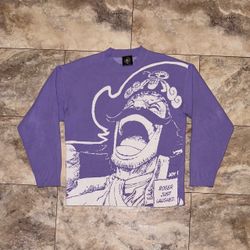 2023 Project Joy Studios One Piece Roger Just Laughed Purple Knit Sweater Size Large