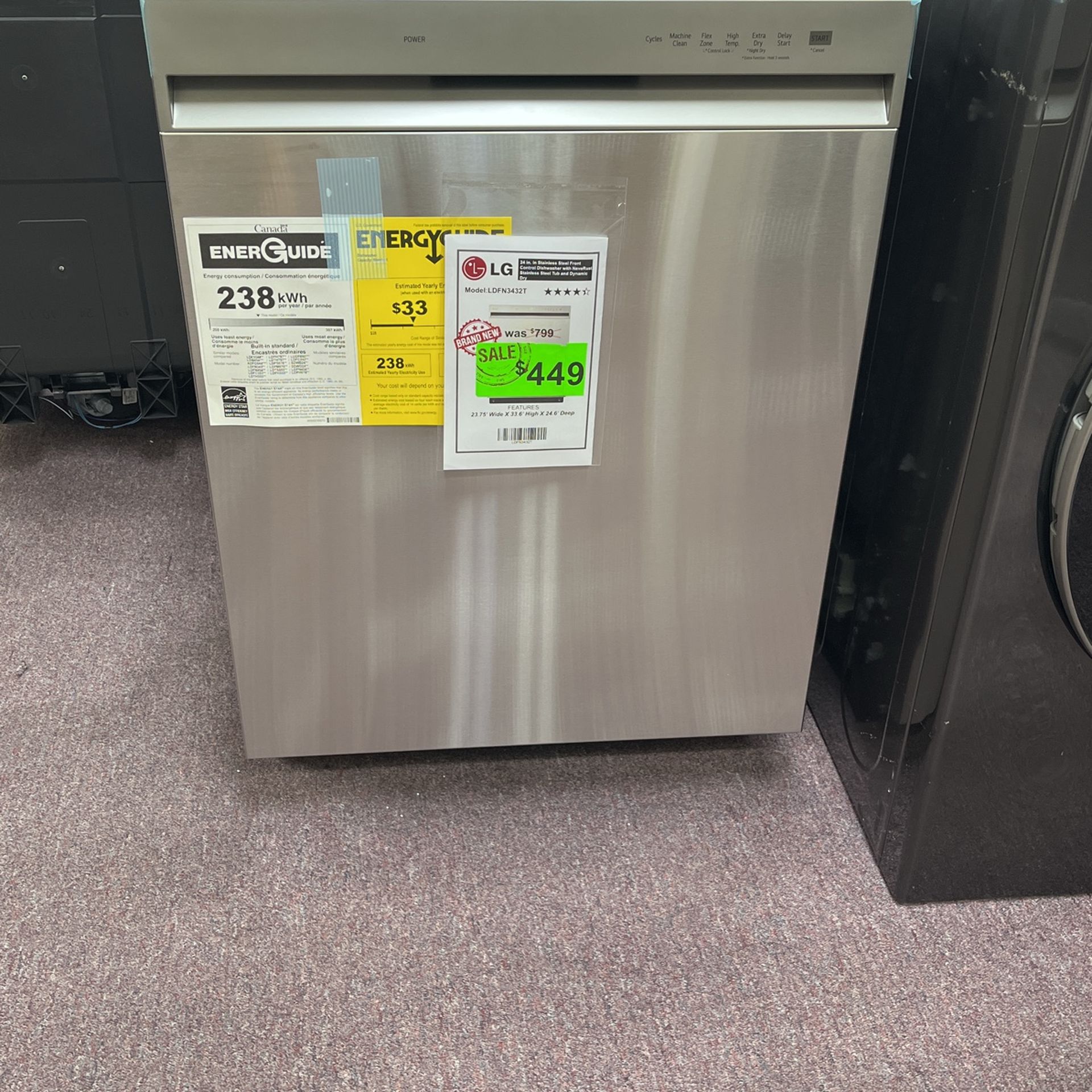 Dishwasher Stainless Steel New Open Box and 1 Year Warranty 
