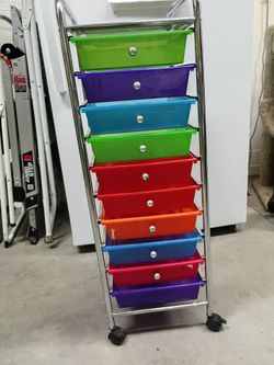 10 drawer multicolored tower organizer for crafts or office supplies great condition cash only please
