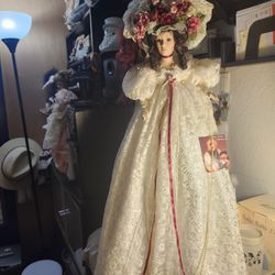 Elise Massey Victorian Porcelain doll with Full Lace Dress