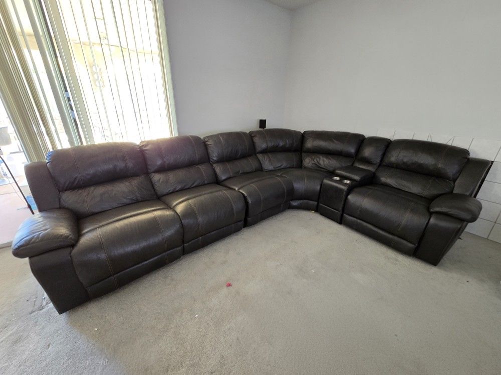 Pulaski Power Leather Sectional Reclining Sofa Set