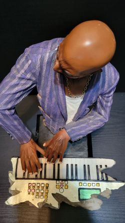 Vintage African American Jazz Pianist Musician Bust Statue