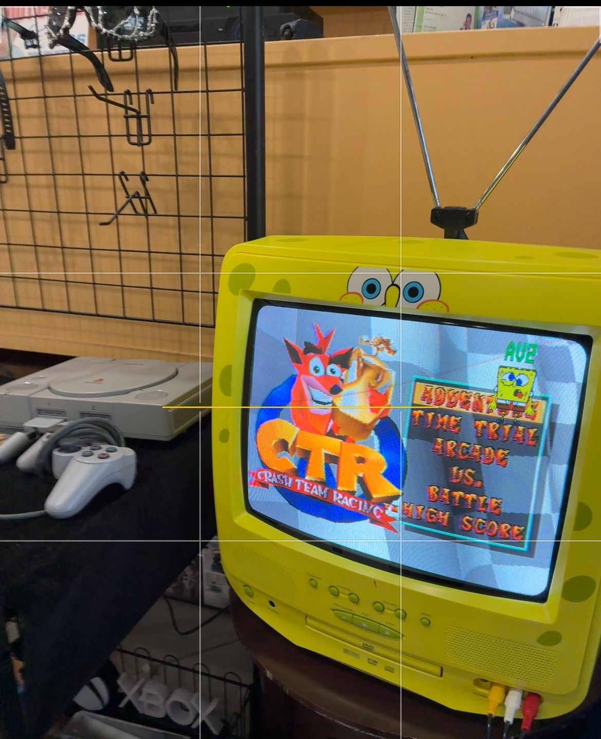 SpongeBob CRT TV with PLAYSTATION 1