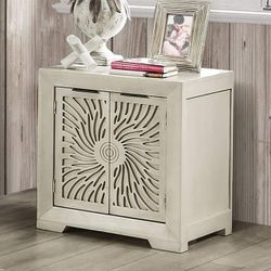 IVORY FINISH NIGHT STAND CABINET - MESA DE NOCHE