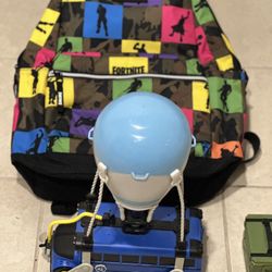 Fortnite Backpack + Bus + Chest (Flawless Hardly Used) See For Yourself You Be The Judge!!!!!