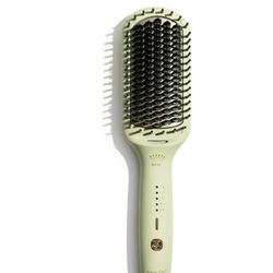 The Suki Electric Hair Straightening Brush by Edree, Ceramic Iron Paddle Hot Comb, Quick Heat Plate, Ionic Technology, Sage Green Color *NEW In Box*