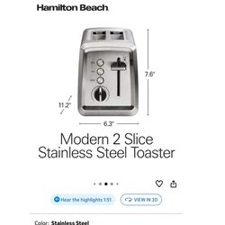 Hamilton Beach 2 Slice Toaster with 