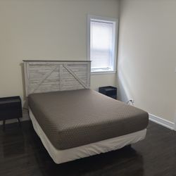 Queen Bed And Frame White Wooden